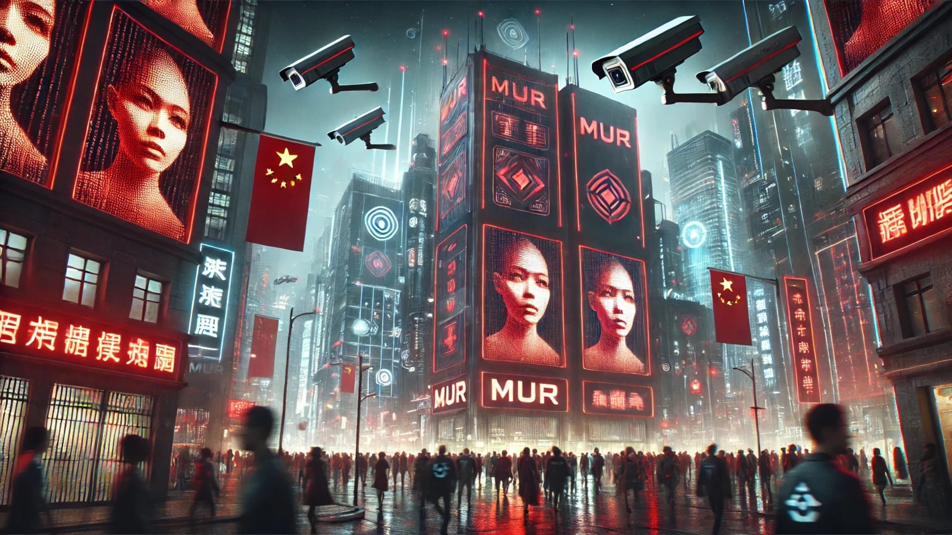 El crédito social en china. Ciudad futurista en China con vigilancia masiva