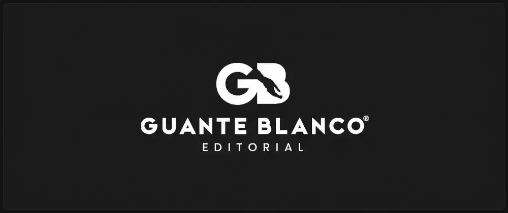 Logo de Editorial Guante Blanco sobre fondo oscuro para su ficha editorial en Misterioso Universo en la Red