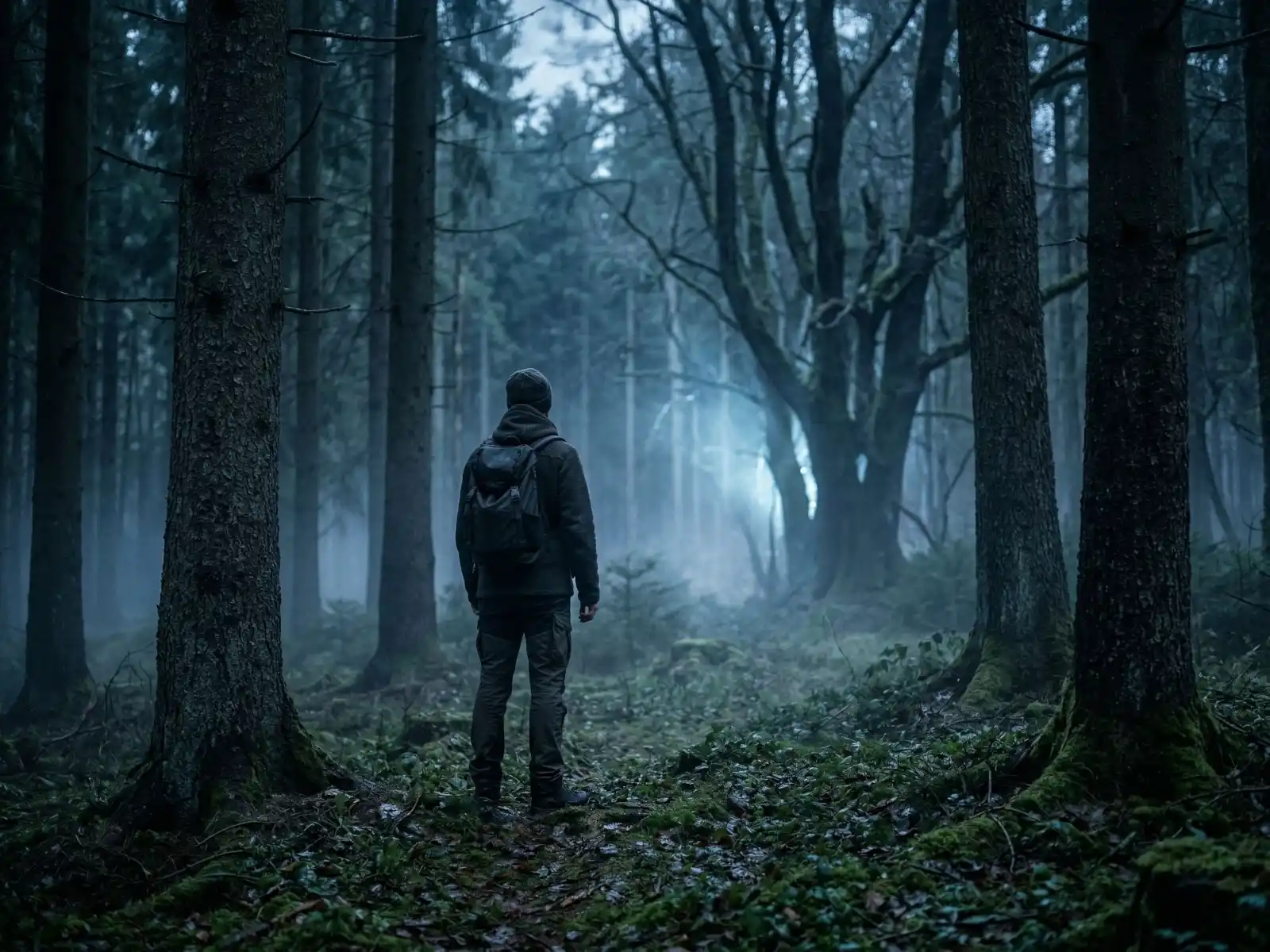 Figura en un bosque oscuro y brumoso, imagen representativa de la categoría Misterios y Enigmas