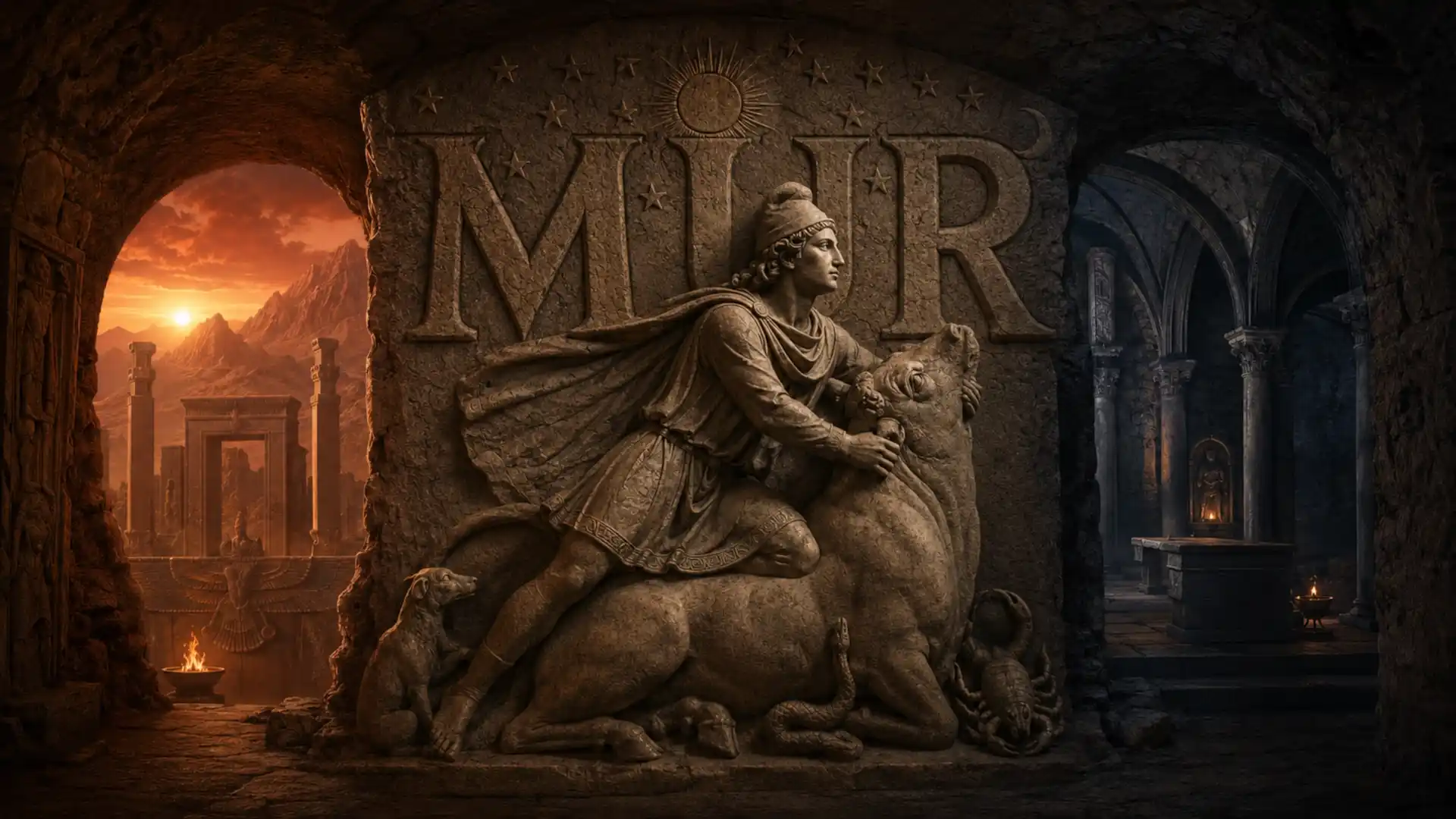 Mitra y el mitraísmo romano representados en un relieve del dios y el toro